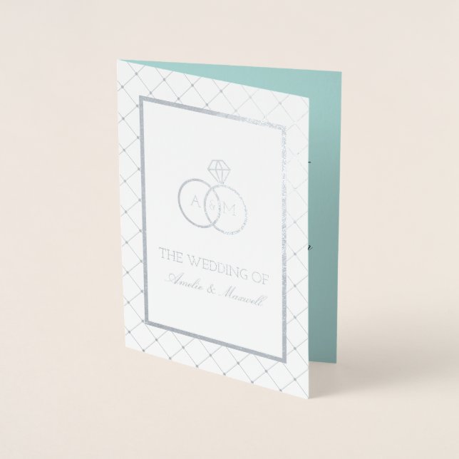 Interlocked Rings - Folded Wedding Invitation (Front)
