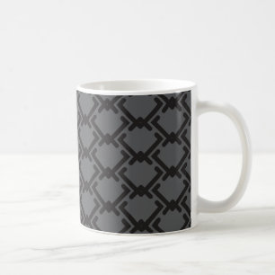 Interlocking Black Diamond Shape Geometric pattern Coffee Mug