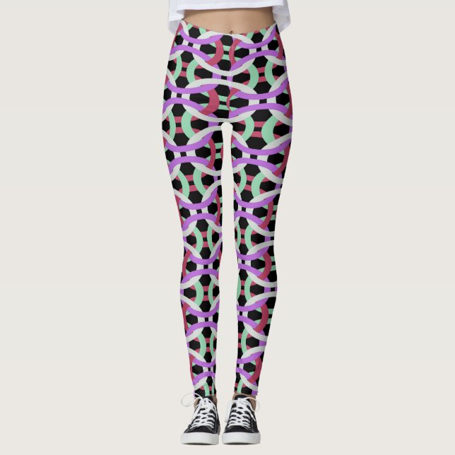 interlocking colorful circles leggings (Front)