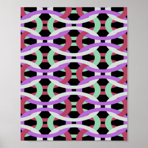 interlocking colorful circles poster