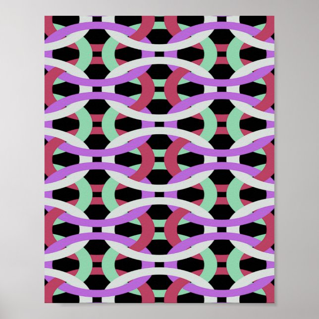 interlocking colorful circles poster (Front)