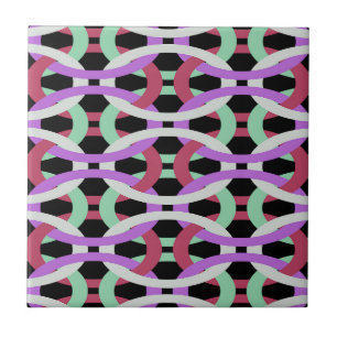 interlocking colourful circles ceramic tile