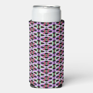 Interlocking colourful circles seltzer can cooler