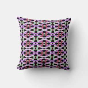 interlocking colourful circles throw pillow