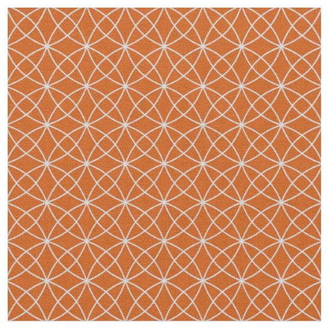 Interlocking Curves on Dark Orange Fabric (Close Up)
