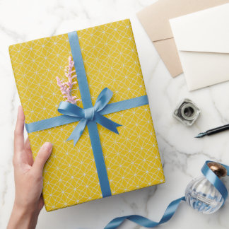 Interlocking Curves on Dark Yellow Wrapping Paper