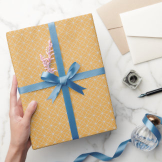 Interlocking Curves on Light Orange Wrapping Paper