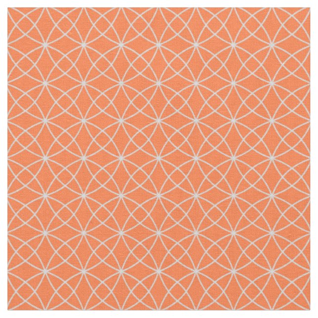 Interlocking Curves on Orange Fabric (Close Up)
