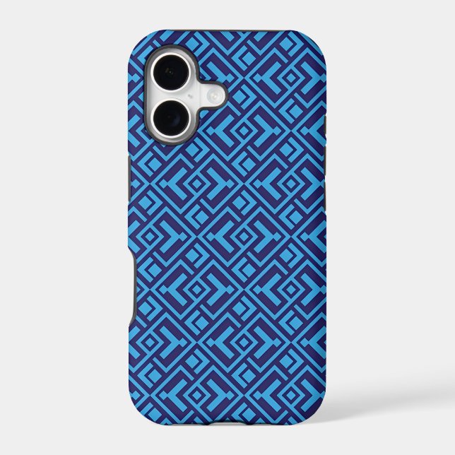 Interlocking Diamonds: Dark Blue Geometric Pattern (Back)