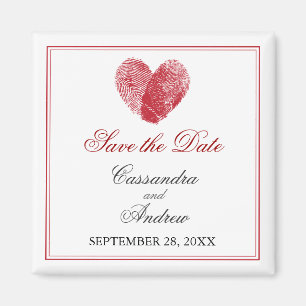 Interlocking Fingerprints Save the Date Magnet