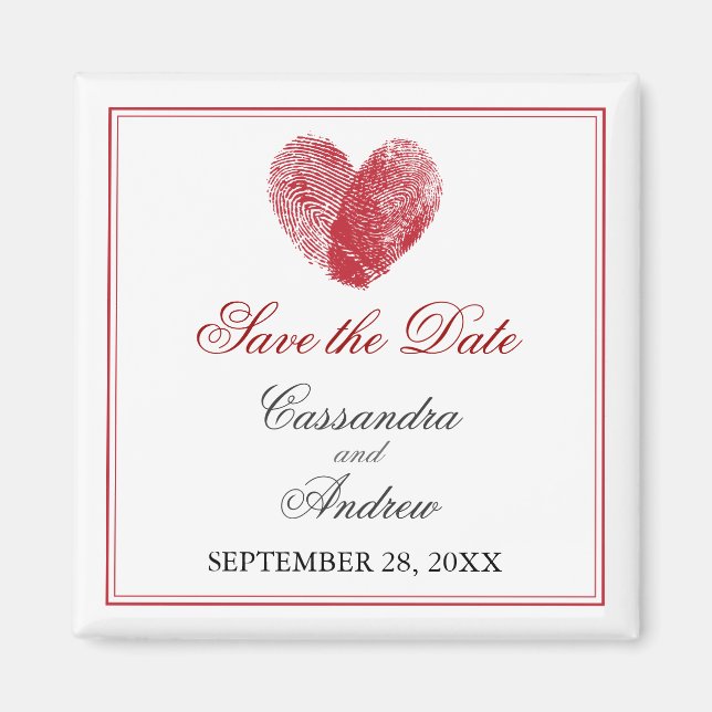 Interlocking Fingerprints Save the Date Magnet (Front)