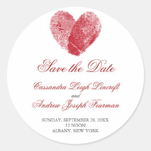 Interlocking Fingerprints Save the Date Sticker