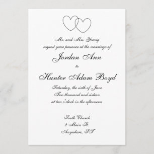 "Interlocking Hearts" Invitations