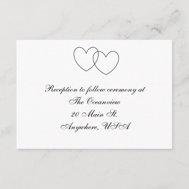"Interlocking Hearts" Reception Cards (Front)