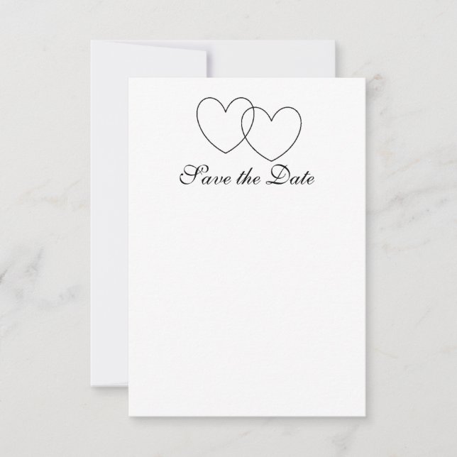 "Interlocking Hearts" Save-the-Date Cards (Front)