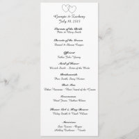 "Interlocking Hearts" Wedding Program