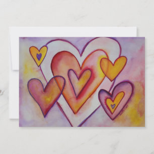 Interlocking Love Hearts Invites or Invitations