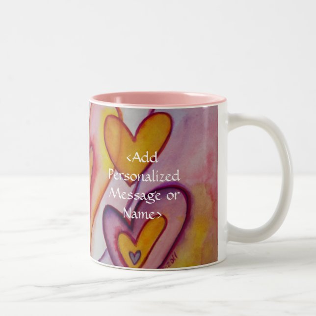Interlocking Love Hearts Personalised Custom Mugs (Right)