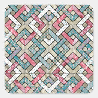 Interlocking Pastel Quilt Square Sticker