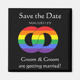 Interlocking Rings - rainbow - magnet