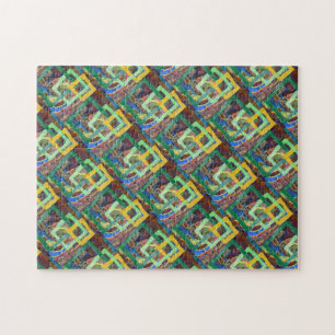 Interlocking Squares Abstract Jigsaw Puzzle