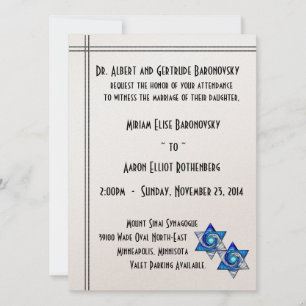Interlocking Stars of David Jewish Wedding Save The Date