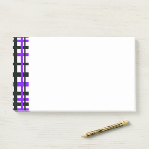 Interlocking Stripes Black White Purple Post-it Notes