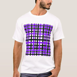 Interlocking Stripes Black White Purple T-Shirt