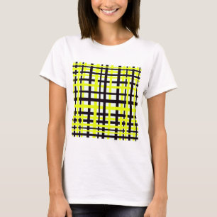 Interlocking Stripes Black White Yellow T-Shirt