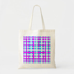 Interlocking Stripes White Pink Light Blue Tote Bag
