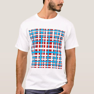 Interlocking Stripes White Red Light Blue T-Shirt