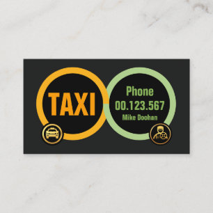 Interlocking Taxi Tires Transport Business Card