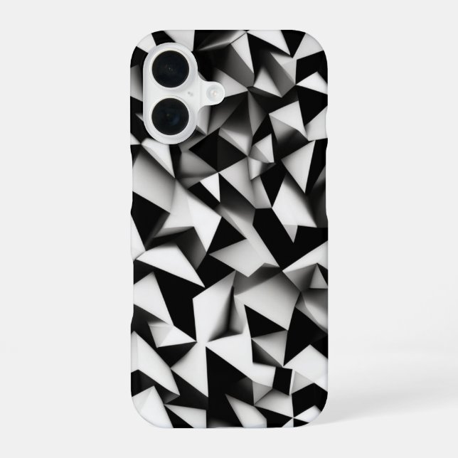 Interlocking Triangles Line Art iPhone 16 Case (Back)
