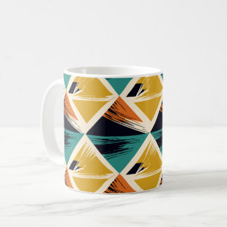Interlocking Triangles with Brush Stroke Accents Coffee Mug