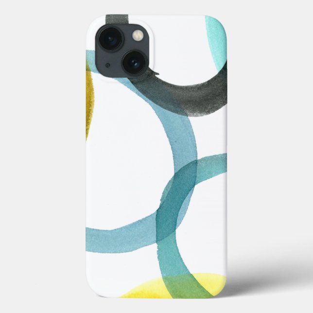 Interlocking Yellow & Blue Circles Case-Mate iPhone Case (Back)