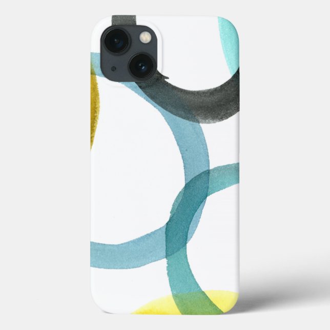 Interlocking Yellow & Blue Circles Case-Mate iPhone Case (Back)