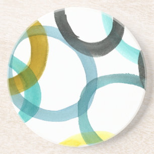 Interlocking Yellow & Blue Circles Coaster