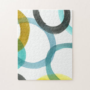 Interlocking Yellow & Blue Circles Jigsaw Puzzle