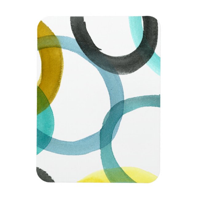 Interlocking Yellow & Blue Circles Magnet (Vertical)