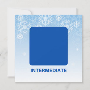 Intermediate Skier Blue Square Note Card