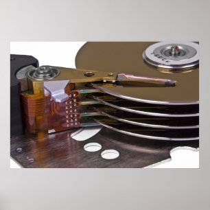 Internals of a hard disk drive poster