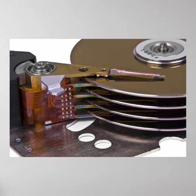 Internals of a hard disk drive poster (Front)