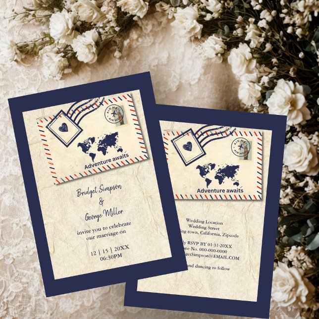 International Adventure Rustic Destination Wedding Invitation (Creator Uploaded)