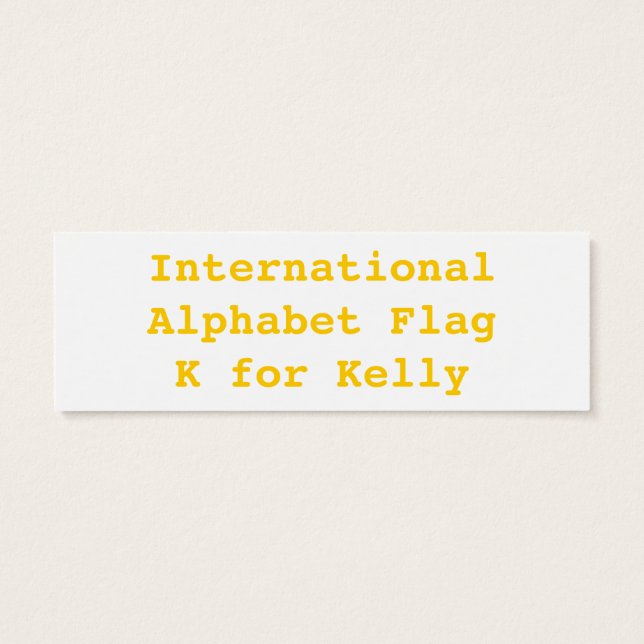 International Alphabet Flags K (Back)