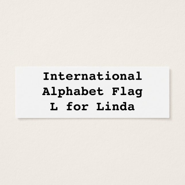 International Alphabet Flags L (Back)