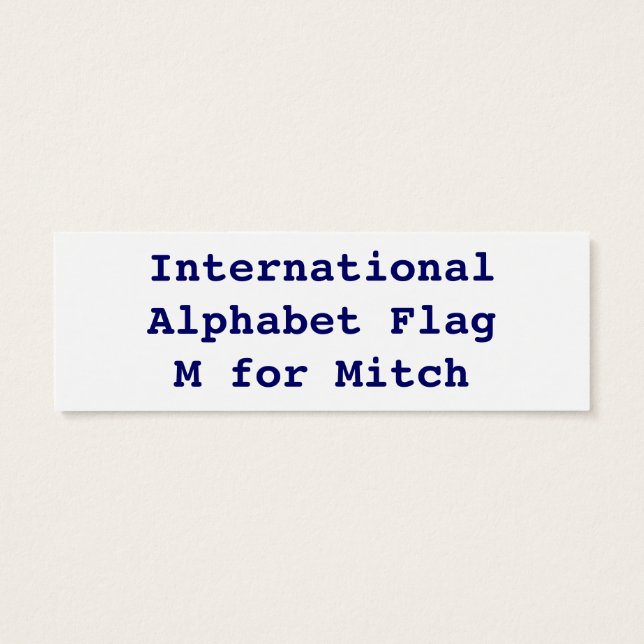 International Alphabet Flags M (Back)