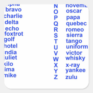 International Alphabet Square Sticker