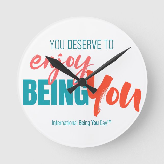 International Being You Day Quotes - Wall Clock (Front)
