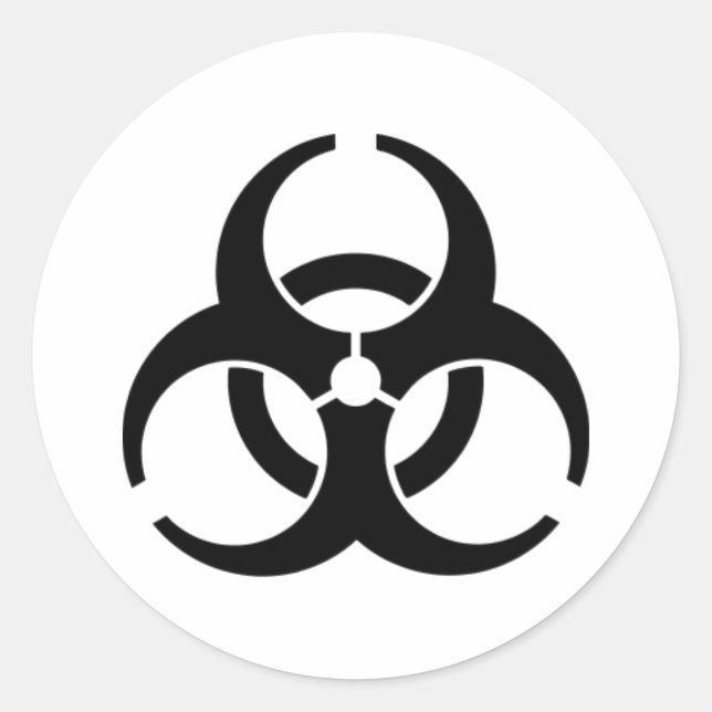 International Biohazard Warning Symbol Classic Round Sticker (Front)