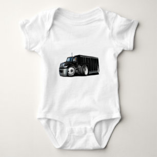 International Black Delivery Truck Baby Bodysuit